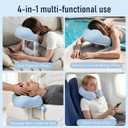Upgraded 4 in 1 Massage Headrest for Bed, Breathable Memory Foam Face Down Pillow, Adjustable Head Holder, Fits 6-17″ Mattress, Portable for Massage, Beauty Care and Lash Extension