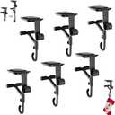Fireplace Stocking and Garland Hanger, 2 in 1 Adjustable Heavy Duty Mantel Hangers, Garland Holder for Mantle Fits 0.5" to 7" Mantle No Drill, Christmas Garlands Clip for Holiday Decor (6pcs)