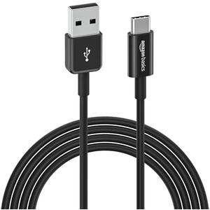 Amazon Basics USB-C to USB-A 2.0 Fast Charger Cable, 480Mbps Speed, USB-IF Certified, for Apple iPhone 16/15, iPad, Samsung Galaxy, Tablets, 6 feet, Black