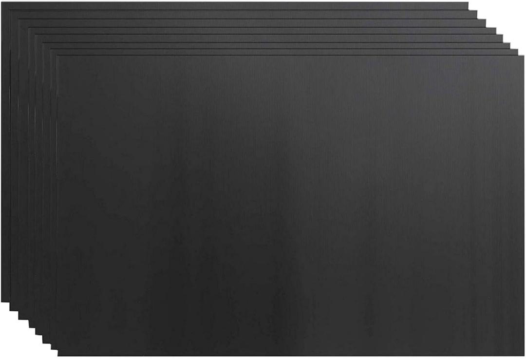 8 Pack Corrugated Plastic Yard Signs 24x36 for Outdoor, Open House, Birthday, Lawn, Foam Poster Board with 4mm Blank Surface (Black) (36"L x 24"W, Black)