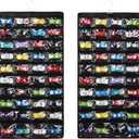 Storage Case Compatible with 80 Hot Wheels Matchbox Cars, Double-Sided Hanging Display Case for Hot Wheels Fits for 80 Toy Cars (80 Slots-Black)