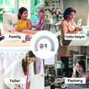 2 x Magnetic Seam Guide and Flex Silicone Hemmer with Needles for Sewing Machine, Multifunctional Polygonal Hemmer Guide with Scale, Universal Sewing Quilting Supplies Accessories Tools (PINK)