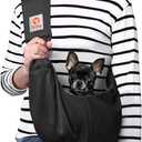 Tomkas Dog Sling Carrier for Small Dogs Puppy Carrier for Small Dogs (Black, for Pets Weight 2-7 lbs)