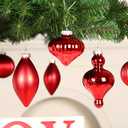 10Pcs Multiple Styles Glass Christmas Ball Ornaments for Tree Decorations, Red
