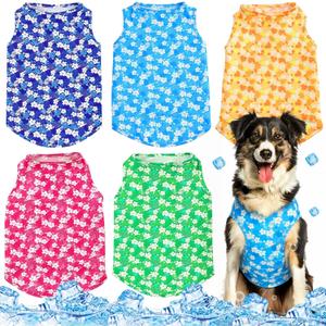 Talltalk 5 Pack Dog Cooling Vest Quick Dry Shirts Mesh Breathable Instant Sun Protection Cooling Dog Vest Lightweight Summer Beach Hawaii Jacket Collar for Outdoor Walking Hunting Hiking Clothes(XL)