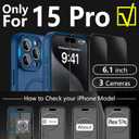 YFEMLAZ Magnetic for iPhone 15 Pro Case,with Screen Protectors X2,Full Camera Protection,Compatible with MagSafe,Translucent Matte,Anti-FingerprintShockproof Protective Phone Case,6.1",Blue