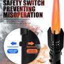 Camping Lighter, Torch Lighter, Straight Flame Bright Fire Refillable Windproof Adjustable Color with Safety Lock for Campfires Kitchen Hiking Candles Fireplace BBQ Outdoor Essentials (Black)