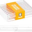 Yieach Pack of 8 3.2 Inch Shallow Acrylic Drawer Divider for Clothes -Expandable from 12.3-17''-Adjustable Dresser Drawer Divider for Baby Clothing, Underwear, Clear in Drawer Separators for Kitchen, Office