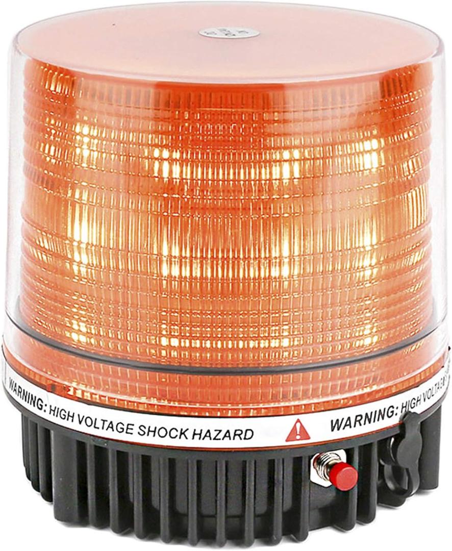 LE-JX Amber Wireless Rotating Beacon Orange Battery Led Strobe Warning Light Roof Top Plow Hazard Flash Emergency Mail Lights 12 V with Magnetic Base Mount and Rechargeable Plug (Yellow, 18 LED)
