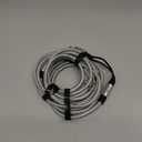 Elecan 14 AWG Speaker Cable Wire 15 Feet with Gold-Plated Banana Tip Plugs-CL2 Rated-in Wall-Heavy Duty Nylon Braided, Oxygen-Free Copper (OFC)-with 5 Cable Ties