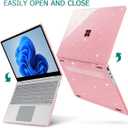 Compatible with 12.4 inch Microsoft Surface Laptop Go 3 Go 2 Go 1 Models: 1943 20132023 2022 2020 Release, Plastic Hard Shell Case with Keyboard Cover & Screen Protector, Sparkly Pink