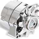 ROADFAR New Alternator High Output 100 AMP Chrome 1 Wire Replacement for Self Exciting Street Rod GM 305 350 BBC SBC 12V CW IR/EF 1100125 ADR0335-C 40012395 7127-SE105C 7127SECN100A