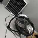 14" Portable Battery Operated Solar Fan, Rechargeable Floor Fan, Hi-Velocity Cordless Camping Fan, USB Phone Charge, 12-60H Runtime, Quiet, Wireless, For Travel Shed Outdoor Home Garage Tent Car Barn