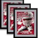 Geetery 3 PCS Sports Magazine Frame Fits Measuring 8.5 x 11.25 Inch Magazine Display Frame with Installed Hangers and Core Matting Plastic for Wall Hanging(Black, Grey Mat)