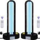 BAIMNOCM UV-C Lamp for Dust Mite 38 Watt 2 Pack, UVC Germicidal Lamp with Remote Control, UV Disinfection Light Bulb, Ultraviolet Light for Room Basement/Bedroom/Kitchen