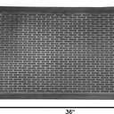 Ottomanson Waterproof Rubber Outdoor Doormat Heavy-Duty Non-Slip Rubber Floor Mat with Ridge Scraper Pattern, All-Weather Front Door Entry Mat for Mud & Dirt Control 24" x 36", Black