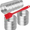 12Pack Tart Rings 3.15 Inch Perforated Tart Ring Stainless Steel, Round Mousse Cake Ring Metal Pastry Mold for Baking Cooking Pastries, small fruit tartet crust 8cm