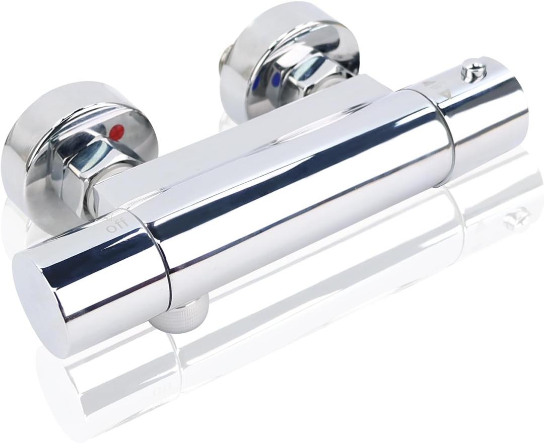 Eazy2hD Thermostatic RV Shower Faucet, 4 Camper Shower Faucet, Chrome RV Shower Valve, RV Shower Faucet Replacement, RV Tub Faucet With Shower Diverter for RV, Camper, Motorhome and Travel Trailer