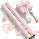 HairChrysm Gift Wrapping Paper 2 Rolls - 17x33 Ft - Pearlescent Pink Gift Wrap Supplies Decorations for Valentine's, Girls Birthday, Christmas, Wedding, Baby Shower, 2 Colors