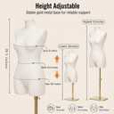 Female Dress Form Mannequin Torso with Adjustable Stand for Sewing, 32-24.4-33.5 inches