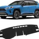 KUST Black Dash Cover Mat for Toyota RAV4 2019-2025 Left Hand Driving Non-Slip Dashboard Cover Interior for RAV4 Accessories Custom Fit Dash Mat Sunshade Windshield Glare