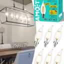 AMDTU E12 60 Watt Equivalent LED Candelabra Bulb CA10 Candle 4000K Daylight Dimmable Small Base Chandelier Light, Ideal for Dining Rooms, Living Rooms, and Porches, Long-Lasting Cozy Indoor Light (Clear Glass 6w=60w 4000k Daylight White)