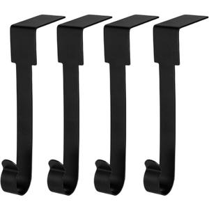 4 Pack Christmas Stockings Holder Hanger, Metal Hooks for Hanging Christmas Stockings,Stocking Holders for Mantle for Christmas Decorations (Black)