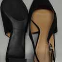 Amazon Essentials Women's Pointed Toe Slingback Block Heel (10, Black Faux Suede)