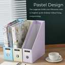 Y YOMA Cardboard File Magazine Holder, Pastel Color, 6 Pack Desktop Binder Holder with Labels Vertical File Storage Foldable Organizer Box, for Office Classroom Home Workspace