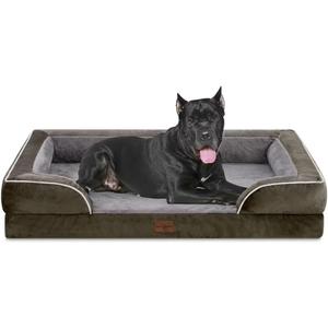 Comfort Expression XXL Orthopedic Dog Bed for Extra Large Dogs, Waterproof Orthopedic Foam Dogs Beds, Washable Dog Sofa Bed with Non-Slip Bottom & Removable Cover(XX-Large,Dark Green) (53.0"L x 42.0"W x 9.5"Th)
