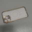 Magnetic Series Designed for iPhone 14 Pro Max Case,[Compatible with MagSafe] Slim Matte Translucent Aluminum Alloy Metal Frame,Military Drop&Camera Lens Protection Shockproof Cover,Gold