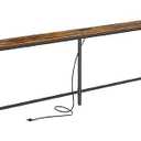 SUPERJARE 78.7 Inch Console Table with Outlet, Sofa Table with Charging Station, Narrow Entryway Table, Skinny Hallway Table, Behind Couch Table, for Living Room, Rustic Brown