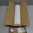 Modern White Curtain Rods for Windows 48 to 84 Inch, 1" Diameter Adjustable Heavy Duty Window Curtain Pole with Matte White End Cap Finials, Decorative Drapery Rods for Living Room, Bedroom