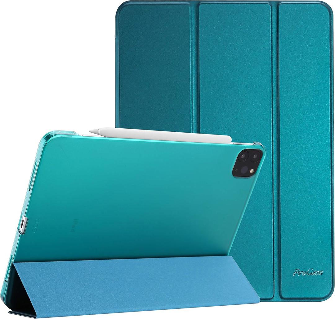 ProCase Smart Case for iPad Pro 11 Case 2021 2020 2018, Slim Stand Hard Back Shell Smart Cover for iPad Pro 11 Inch 3rd Generation 2021/ 2nd Gen 2020 / 1st Gen 2018 -Teal (Emerald)