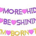 AFZMON Hunters Birthday Decorations Banner, No More Hiding, I' ll Be Shining Theme Birthday Party Supplies, Glitter Decorations Need DIY Banner for Girls