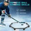 Hikeen 7-Sections Hockey Training Equipment,Magnetic Adjustable Size Hockey Stick Handling Trainer,Portable Stickhandling Training Tool for Puck Control, Reaction Time and Coordination