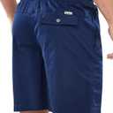 NORTHYARD Mens 9 Inch Casual Cotton Board Shorts Zipper Pockets Quick Dry | Golf, Beach, Work, Hiking, Fishing, Drawstring, Elastic Waist, Pull On, Lightweight, Travel (Blue, S)