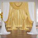 PartyVillage 30x10FT Gold Sequin Backdrop Curtain -6 Panels 5x10FT Wrinkle Free Shimmer Back Drop Cloth, Glitter Backdrop Drapes for Photography, Birthday, Wedding, Graduation Background (30FTx10FT (W5'xH10', 6 Panels))