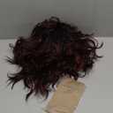 NOBLE Red Wig with Bangs for Women Short Colorful Wavy Bob Wig with Bangs Shoulder Length Ombre Wine Red Curly Wigs with Bangs Heat Resistant Synthetic Burgundy Colored Wigs for White Women (12 Inch (Pack of 1))