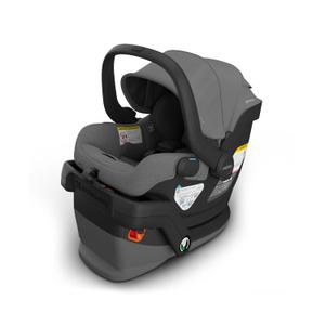 UPPAbaby Mesa V3 Infant Car Seat with Base, Insert & SmartSecure - Greyson | Suitable for infants from 4-30 lbs, No-rethread harness, Base included, 25 Headrest positions