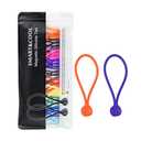 SMART&COOL Reusable Silicone Magnetic Cable Ties for Bundling and Organizing, Holding Stuff, Book Markers, Fridge Magnets, Assorted Color, 7.16'' (30-Pack, Multi)