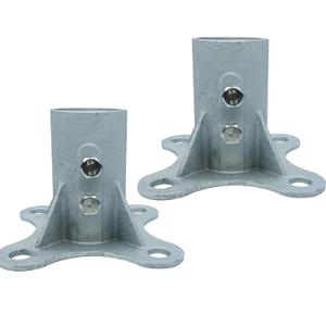 Chain Link Fence Post 2 1/2" Floor Flange, Pipe Flange Galvanized Fence Post (2)