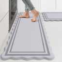 KIMODE Anti Fatigue Kitchen Mats, Light Grey Kitchen Rugs 17"x47"+17"x29"