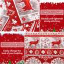 3 Pcs Red Gray Christmas Reindeer Bedding Quilt Set King Size Xmas Deer Bedspread New Year Snowflake Coverlet Holiday Bedroom Home Decor (King(108"x96"))
