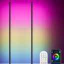 2PCS RGB Corner Floor Lamp, 65" Color Changing LED Floor Lamp Music Sync Light Bar Bluetooth APP Remote Control 16 Million DIY Colors, Light Timing, Mood Ambient Lighting