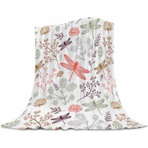 Dragonfly Blanket for Women 50x60 Inches - Ultra Soft Plush Flannel Throw Blanket - Elegant Dragonfly Gifts for Her - Cozy Lightweight Blanket for Bed, Couch, Office & Travel - All Season Comfort