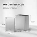 Cesun Small Bathroom Trash Can 2.1 Gallon Wastebasket, Modern Metal Garbage Can Office Waste Basket, Silver Stainless Steel Trash Bin for Bedroom, Home Office, Toilet, rv, Near Desk, Under Sink.