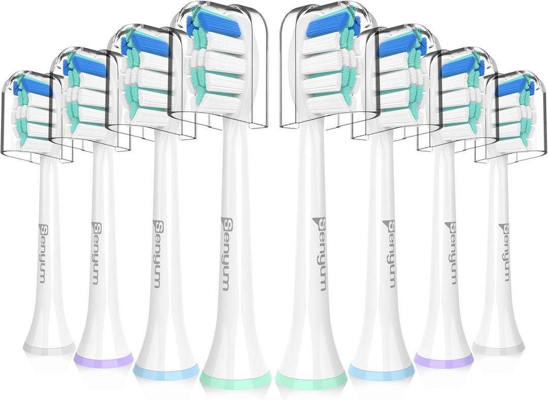 Senyum Replacement Brush Heads for Philips Sonicare, Toothbrush Heads Replacement Compatible with Phillips Sonicare, 8 Pack (Blue)