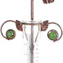 Topadorn Rain Gauge Outdoor, Accurate Glass Tube with Metal Stand, 7 inch Hummingbird Rain Gauge for Lawn, Deck, Yard and Garden