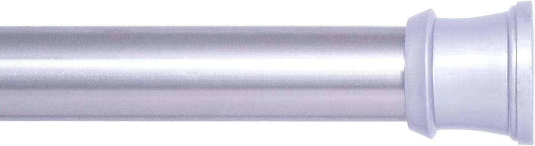 Kenney KNUTLYLC/18 Twist & Fit Easy Install Camlock Tension Shower Rod, Curtain Rod, or Closet Rod with Non-Slip Ends, 42-72" Adjustable Length, Brushed Nickel, 1" Diameter Rust Resistant Steel Tube